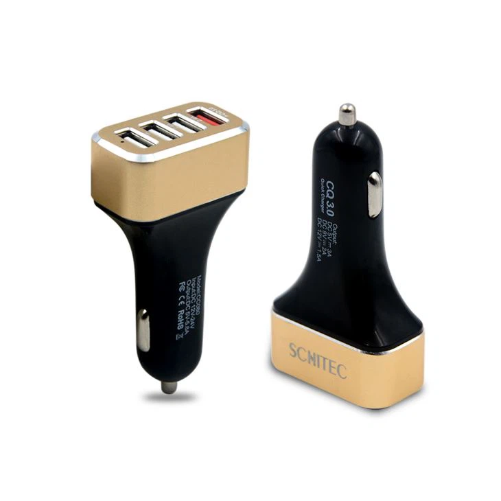 Qc 3.0 Cargador de coche Cargador USB de 4 puertos